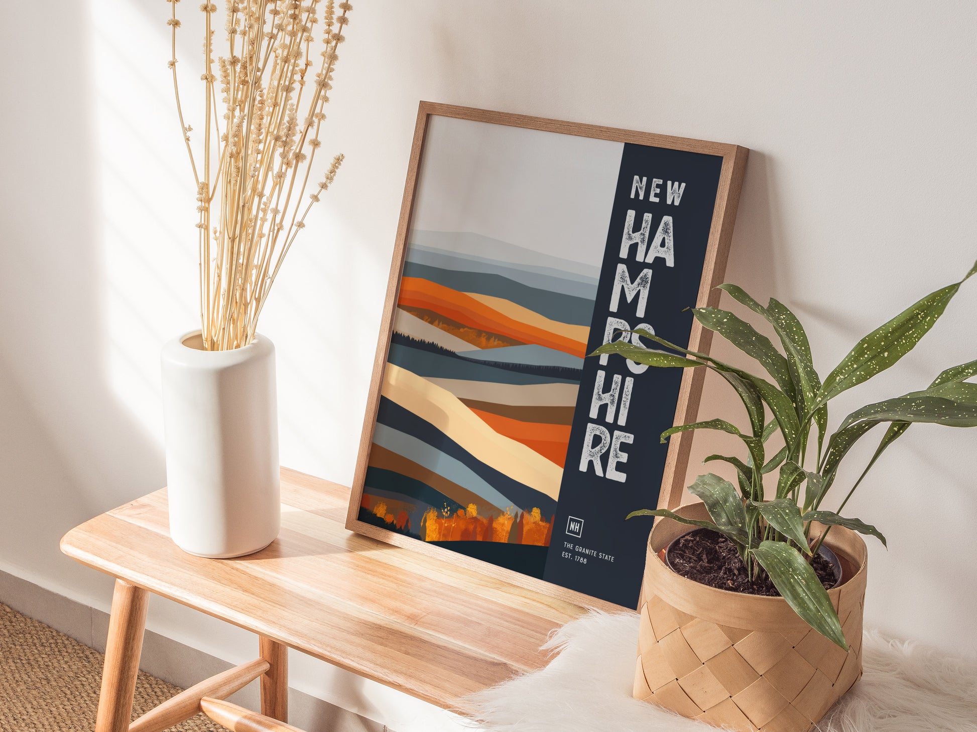 New Hampshire Granite State Poster | State Wall Art Print