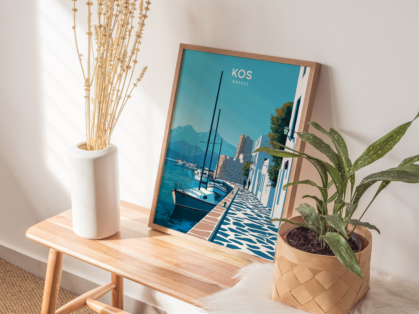 Kos Greece Poster | Aegean Island Harbor Wall Art