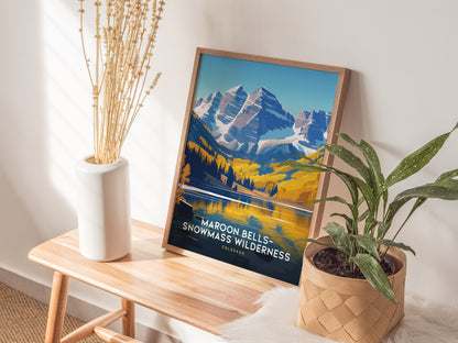 Maroon Bells Snowmass Wilderness Poster | Colorado Wall Art Print