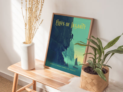 Cliffs Of Insanity Poster | Princess Bride Nostalgia Fantasy Wall Art | Framed or Unframed