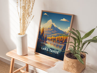 Lake Tahoe Poster | Sierra Nevada Alpine Lake Wall Art