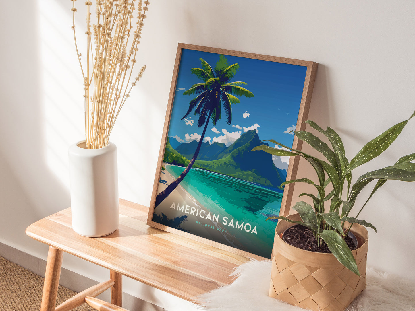 American Samoa Poster | Ofu Beach National Park Tropical Wall Art | Framed or Unframed