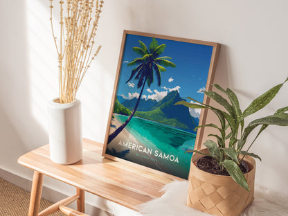 American Samoa Poster | Ofu Beach National Park Tropical Wall Art | Framed or Unframed
