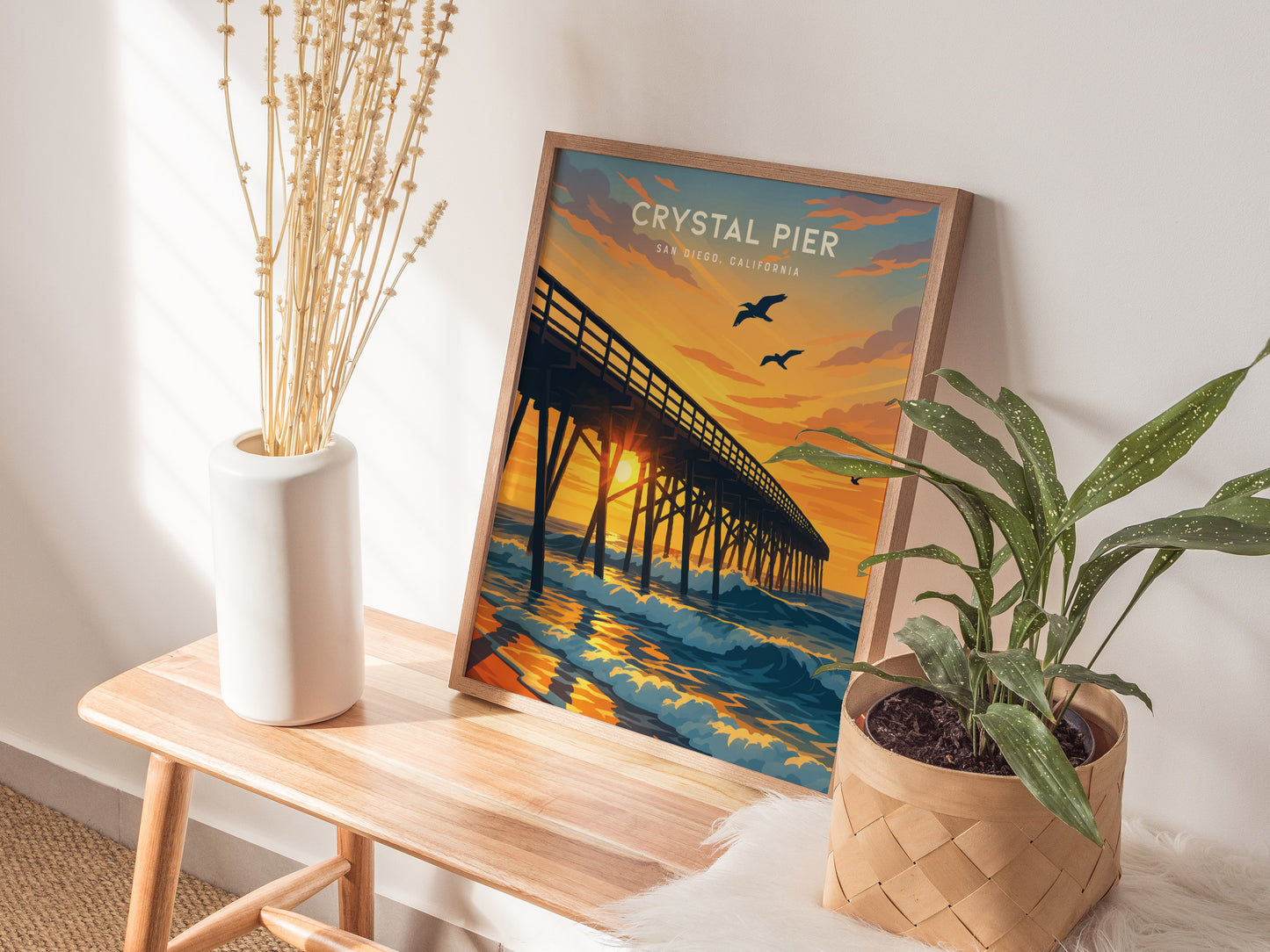 Crystal Pier San Diego Poster | Pacific Beach Coastal Wall Art