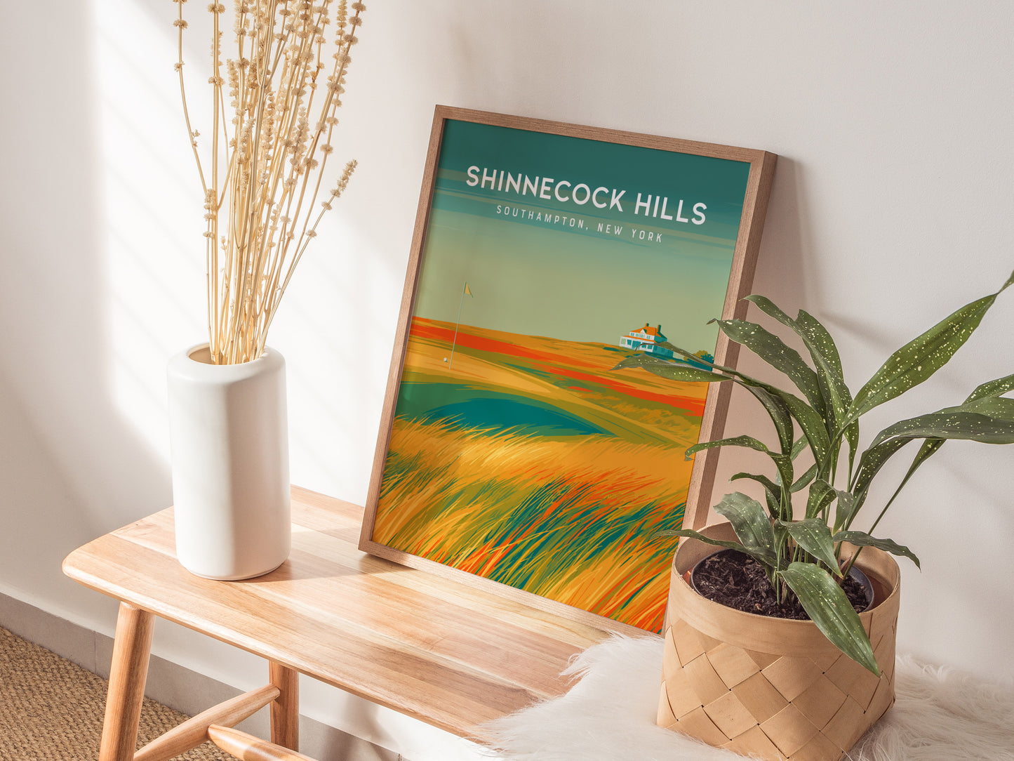 Shinnecock Hills, Southampton, New York Poster | Legendary Links Golf Course Print Wall Art — styled in a modern interior