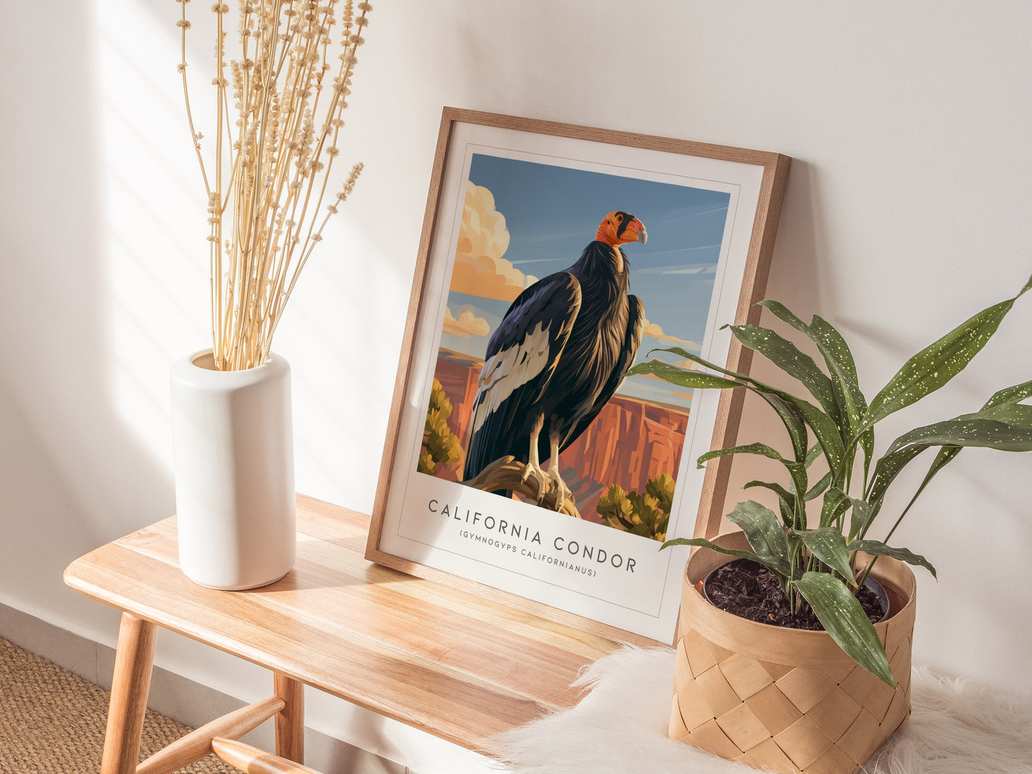 California Condor Poster | Majestic Wingspan Over Rugged Cliffs Wall Art — styled in a modern interior