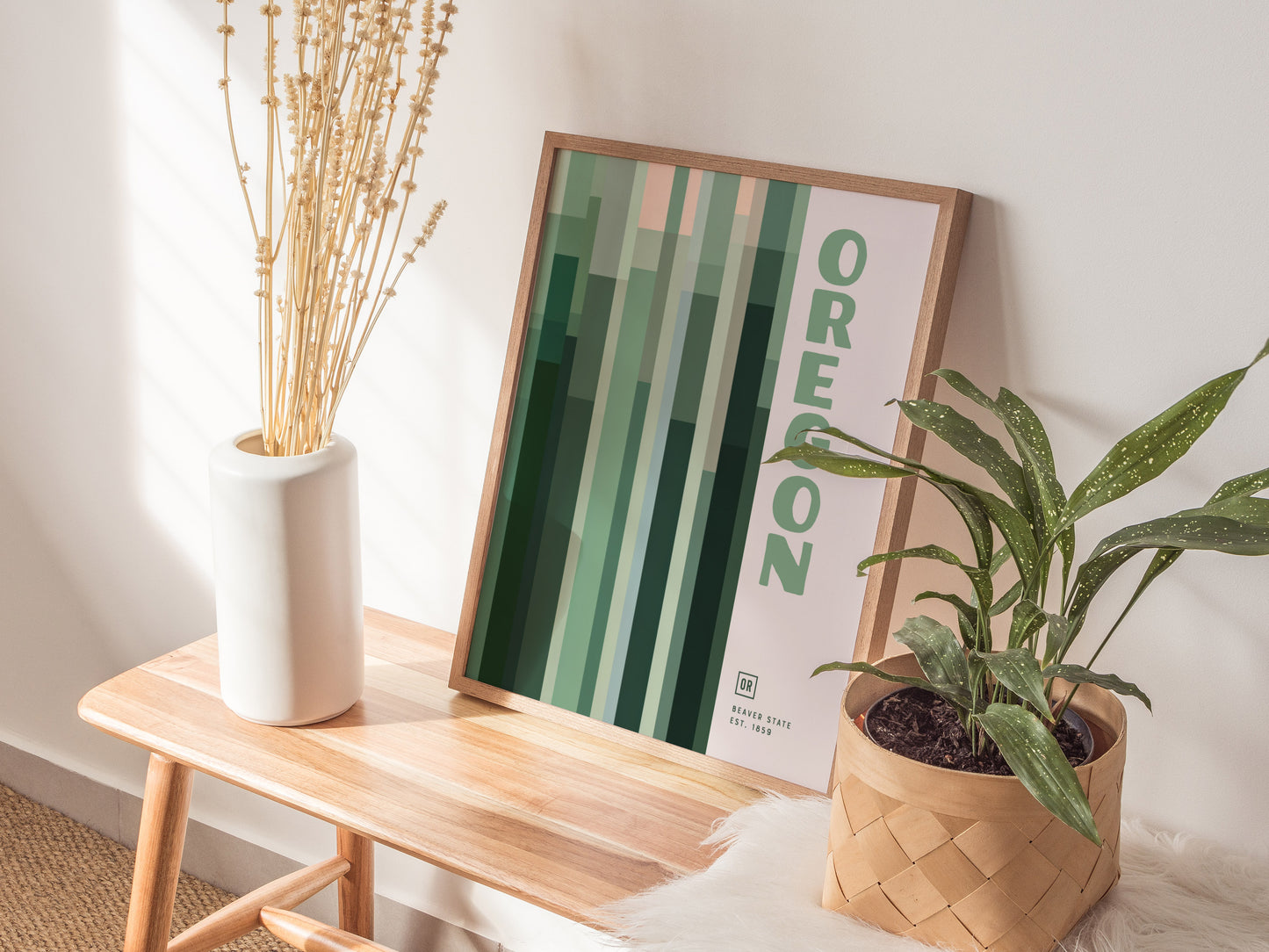 Oregon Minimalist Poster | Modern State Wall Art Print