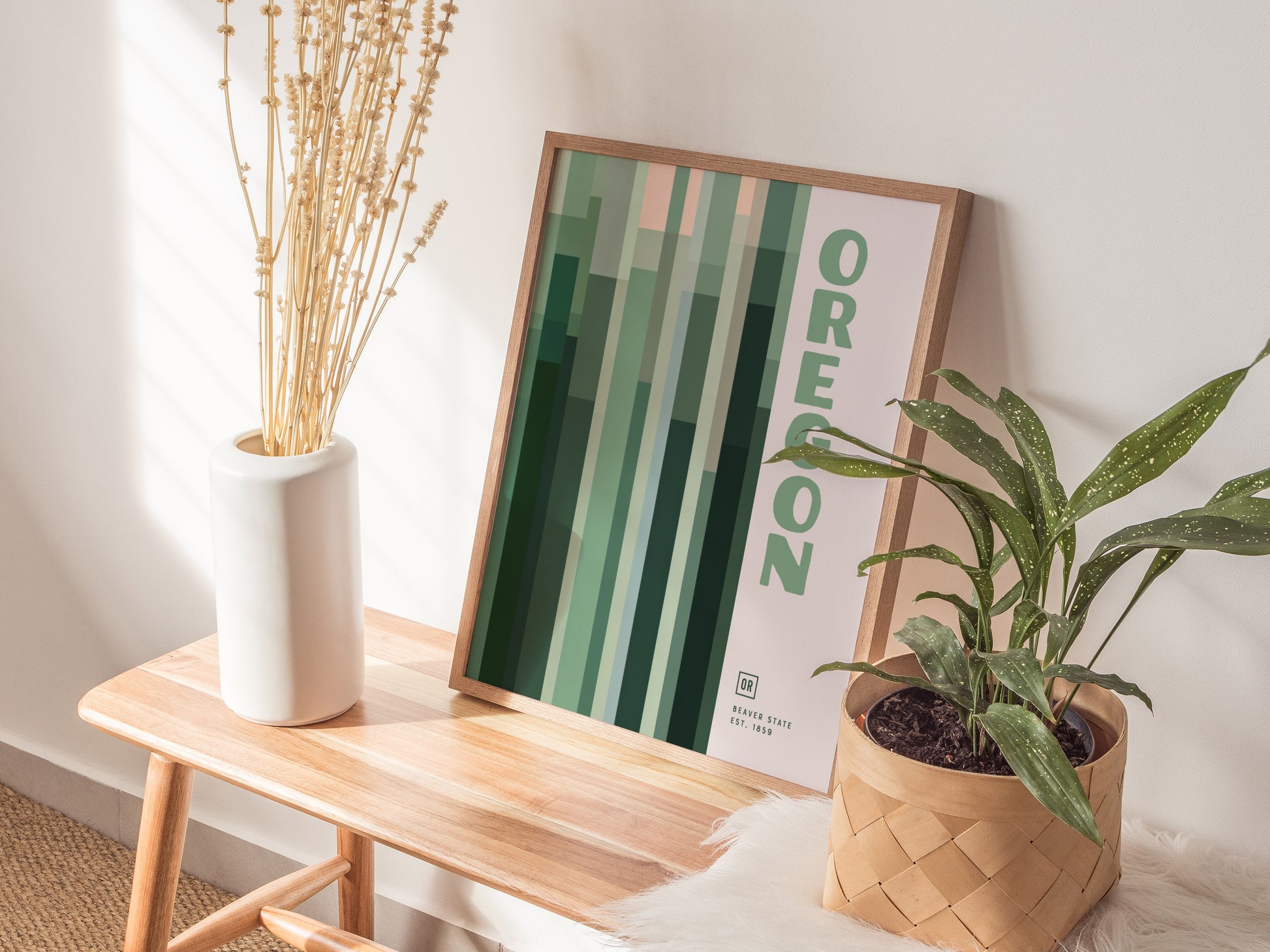 Oregon Minimalist Poster | Modern State Wall Art Print