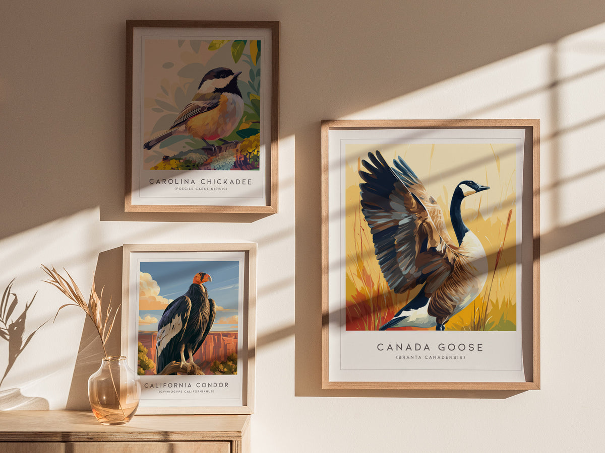 Canada Goose Poster | Majestic Migratory Bird Fine Wall Art — styled in a modern interior