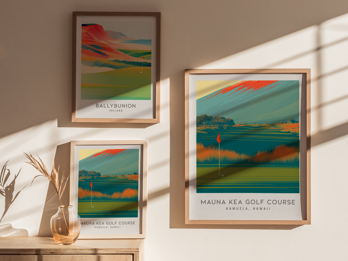 Mauna Kea Golf Course Matte Border Poster | Kamuela, Hawaii Golf Course Print & Country Club Decor — styled in a modern inter