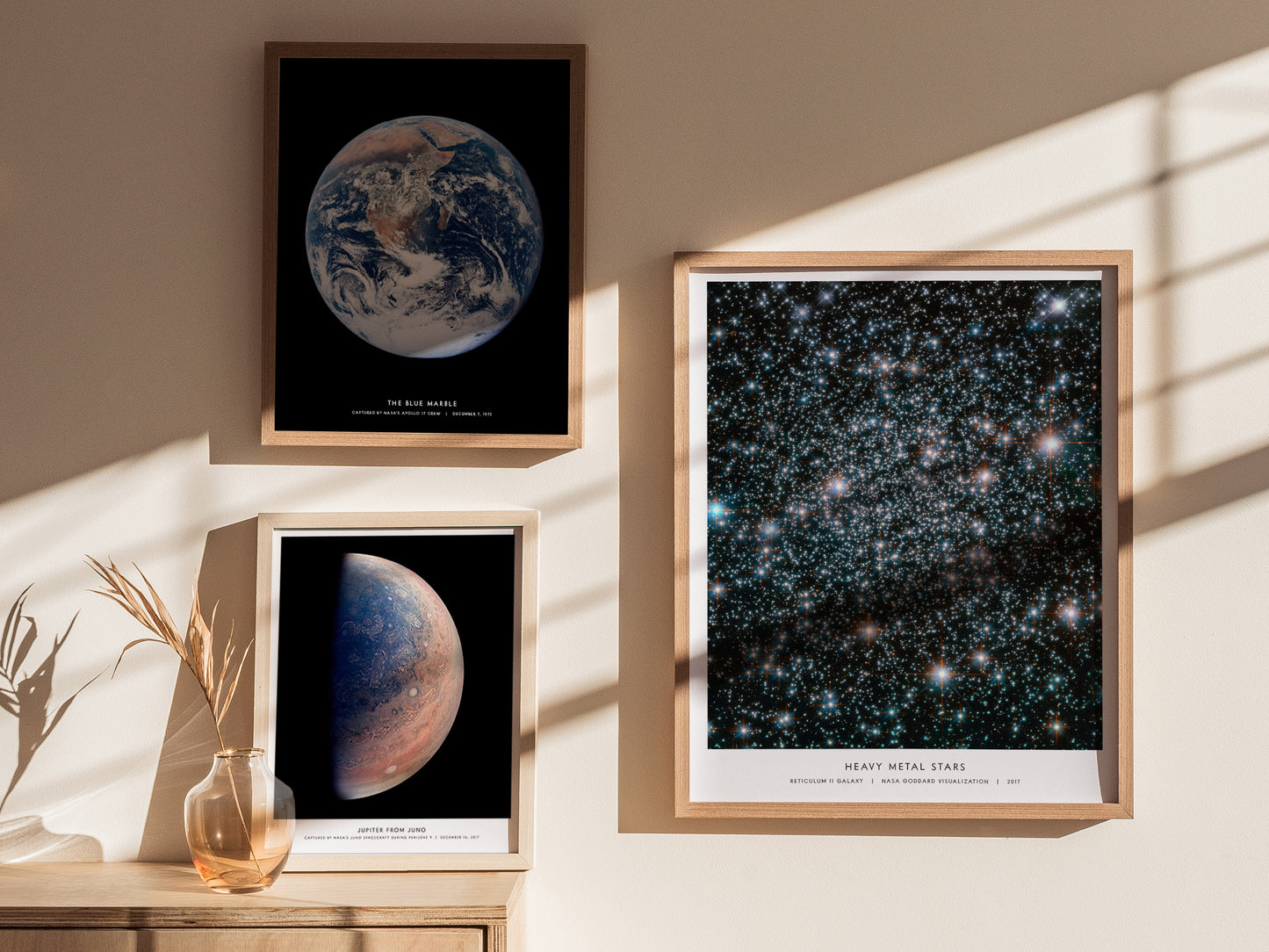 Heavy Metal Stars Reticulum II galaxy wall art used as science themed decor in a home office or studio
