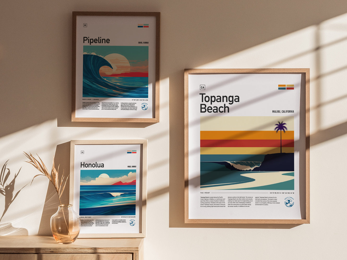 Topanga Beach Poster | Malibu Surf Spot Wall Art Print
