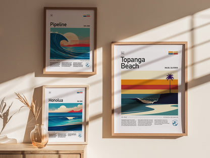 Topanga Beach Poster | Malibu Surf Spot Wall Art Print