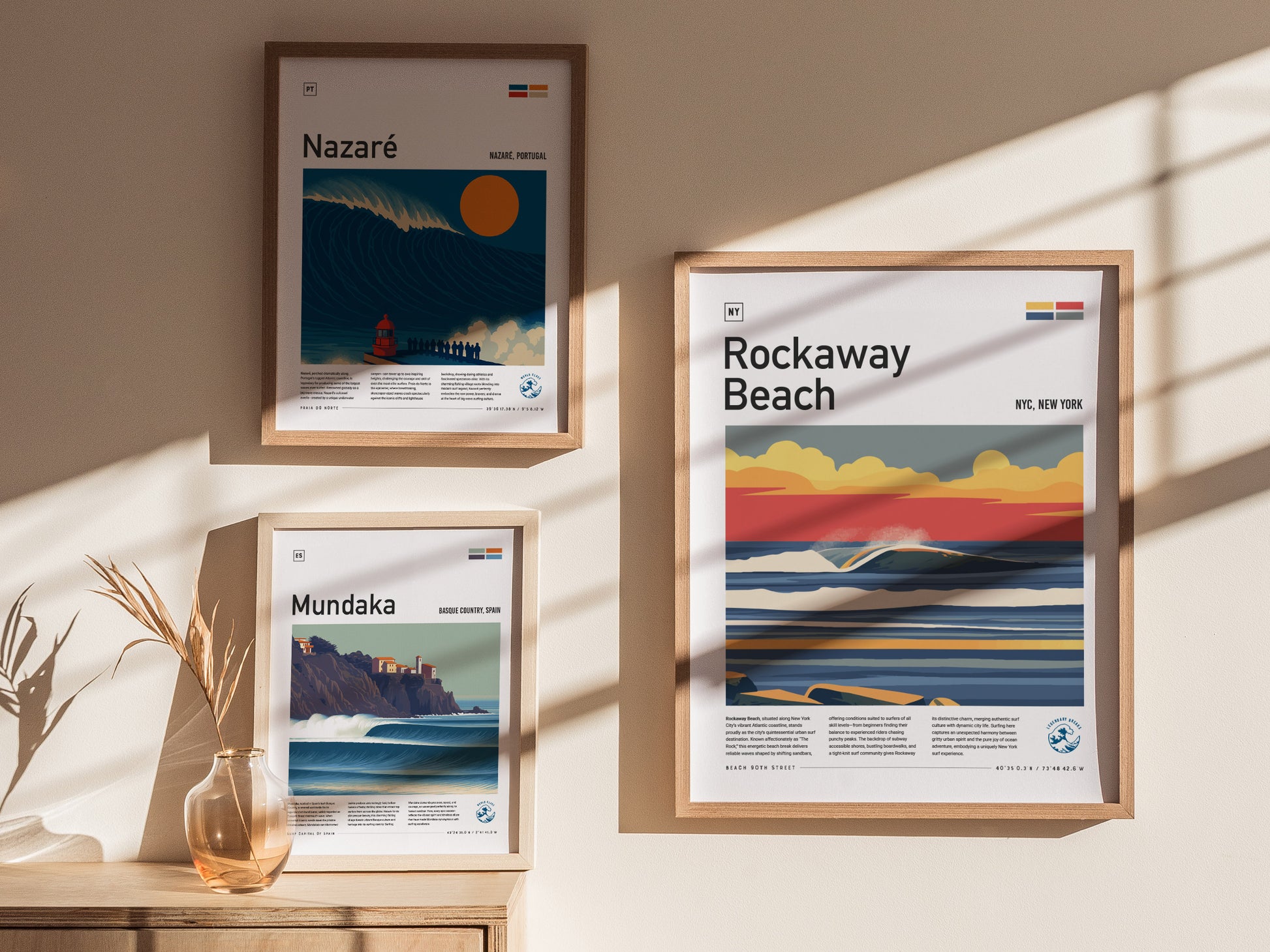 Rockaway Beach Surf Spot Poster | New York Surfer Wall Art