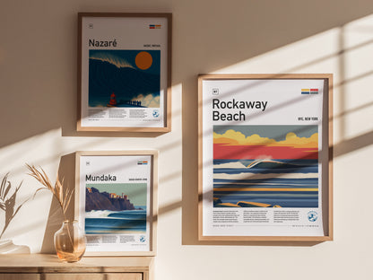 Rockaway Beach Surf Spot Poster | New York Surfer Wall Art