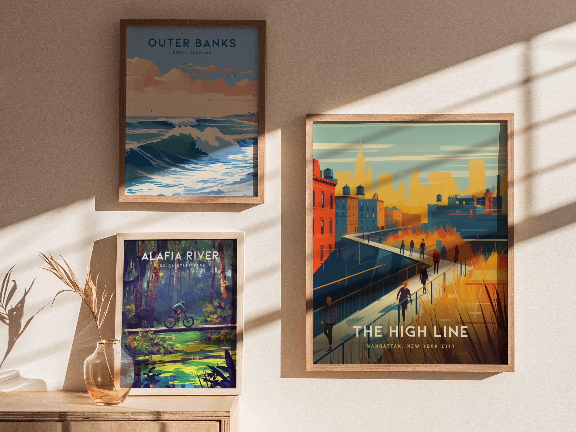 High Line NYC Poster | Manhattan Elevated Park Travel Art | New York Gift