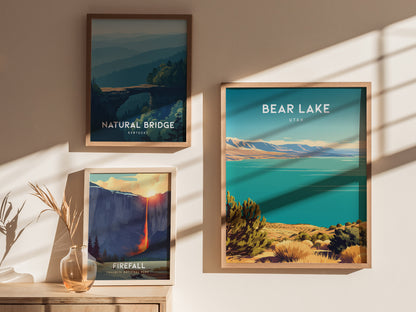 Bear Lake, Utah Poster | Beach House Decor Travel Gift Wall Art — styled in a modern interior