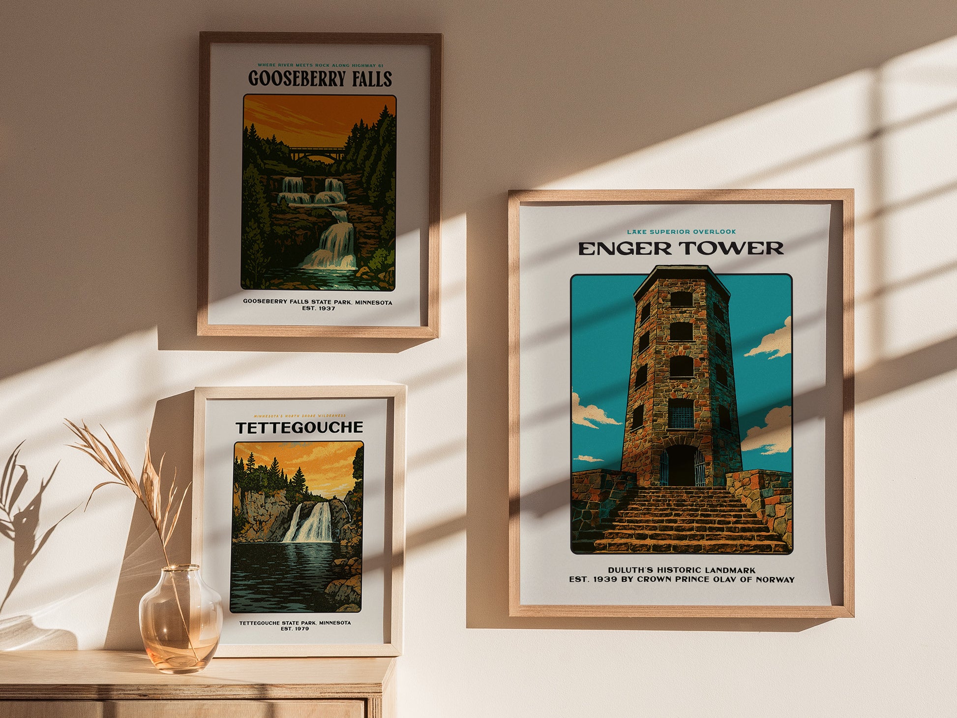 Enger Tower Block Print | Duluth Minnesota Vintage Wall Art