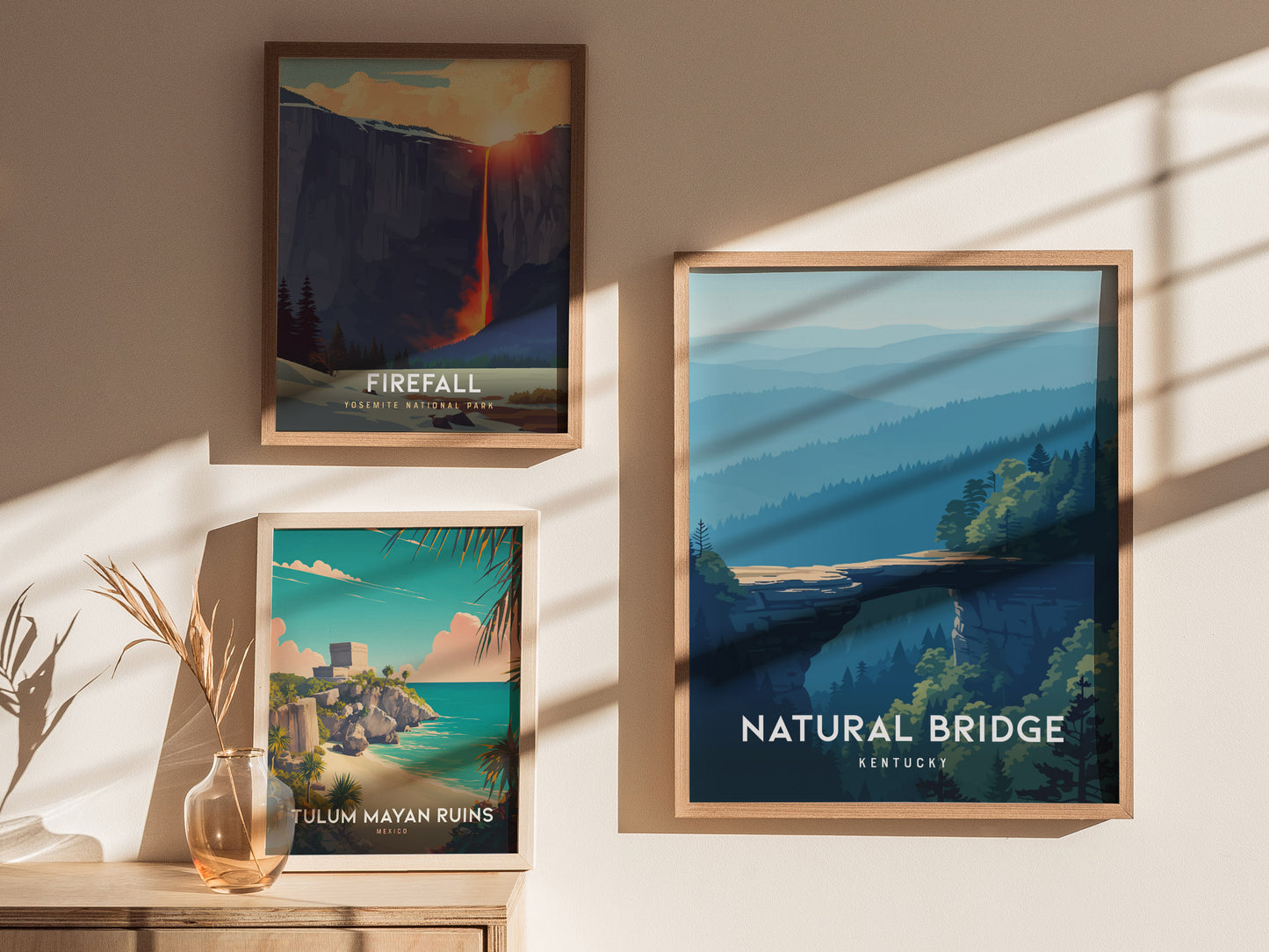 Natural Bridge, Kentucky Poster | Ancient Stone Arch Forest Wall Art — styled in a modern interior