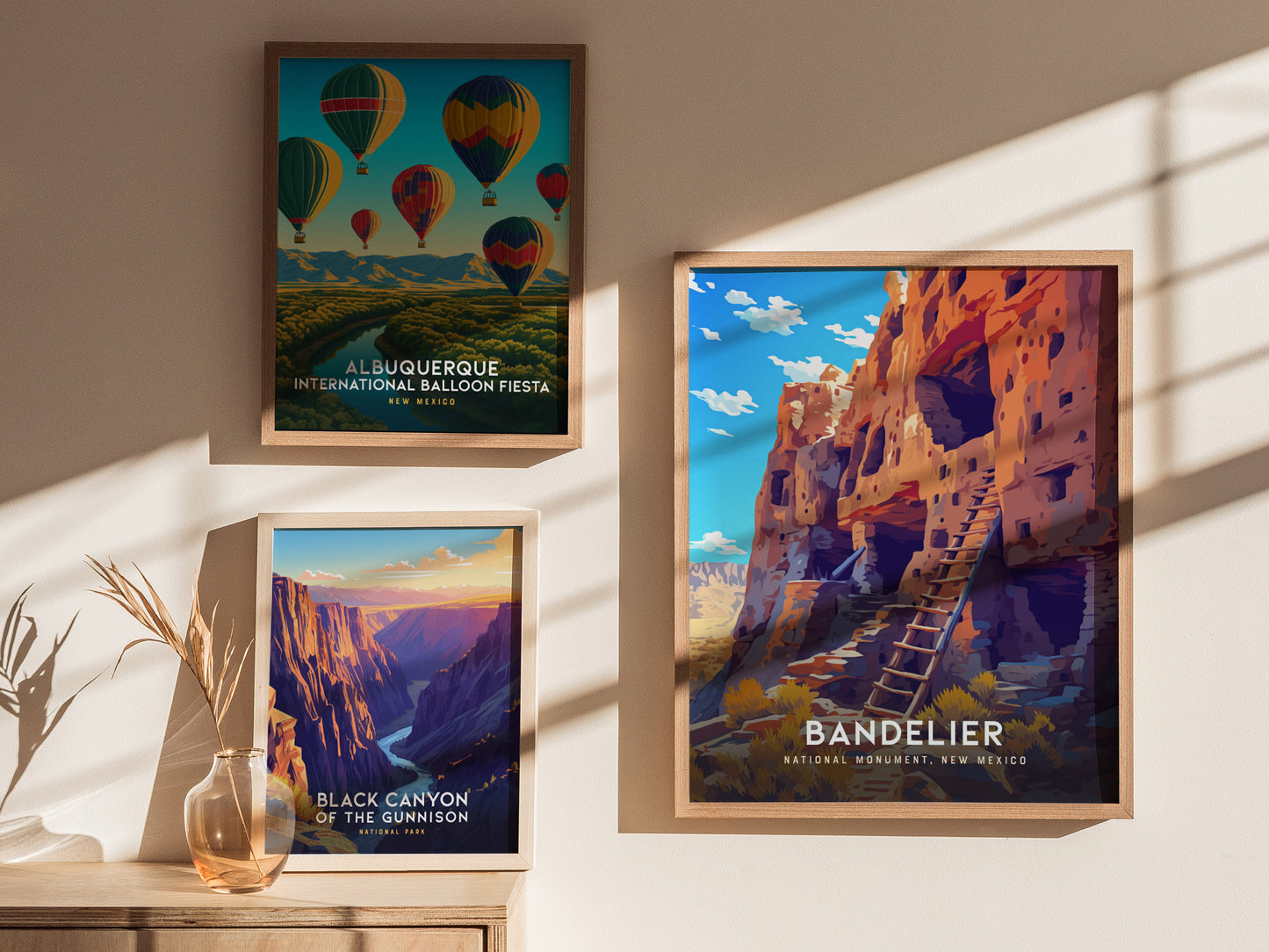 Bandelier National Monument Poster | New Mexico Pueblo Ruins Southwest Wall Art | Framed or Unframed