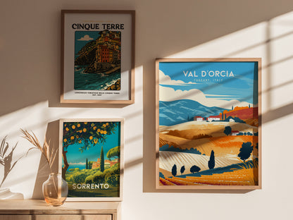 Val d'Orcia Poster | Tuscany Italy Art | Kitchen Wall Decor