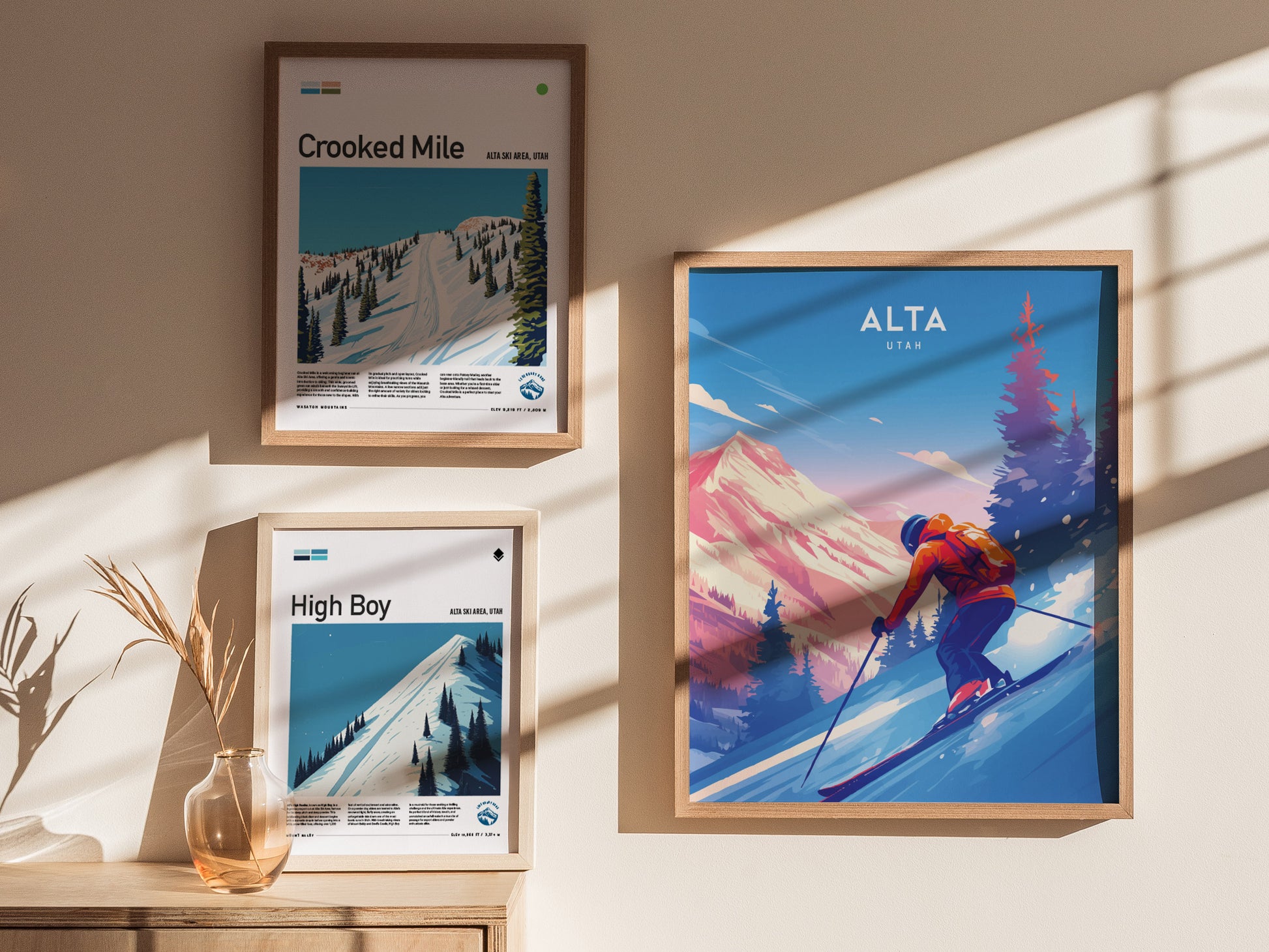 Alta Ski Area Poster | Utah Skiing Resort Wall Art | Framed or Unframed