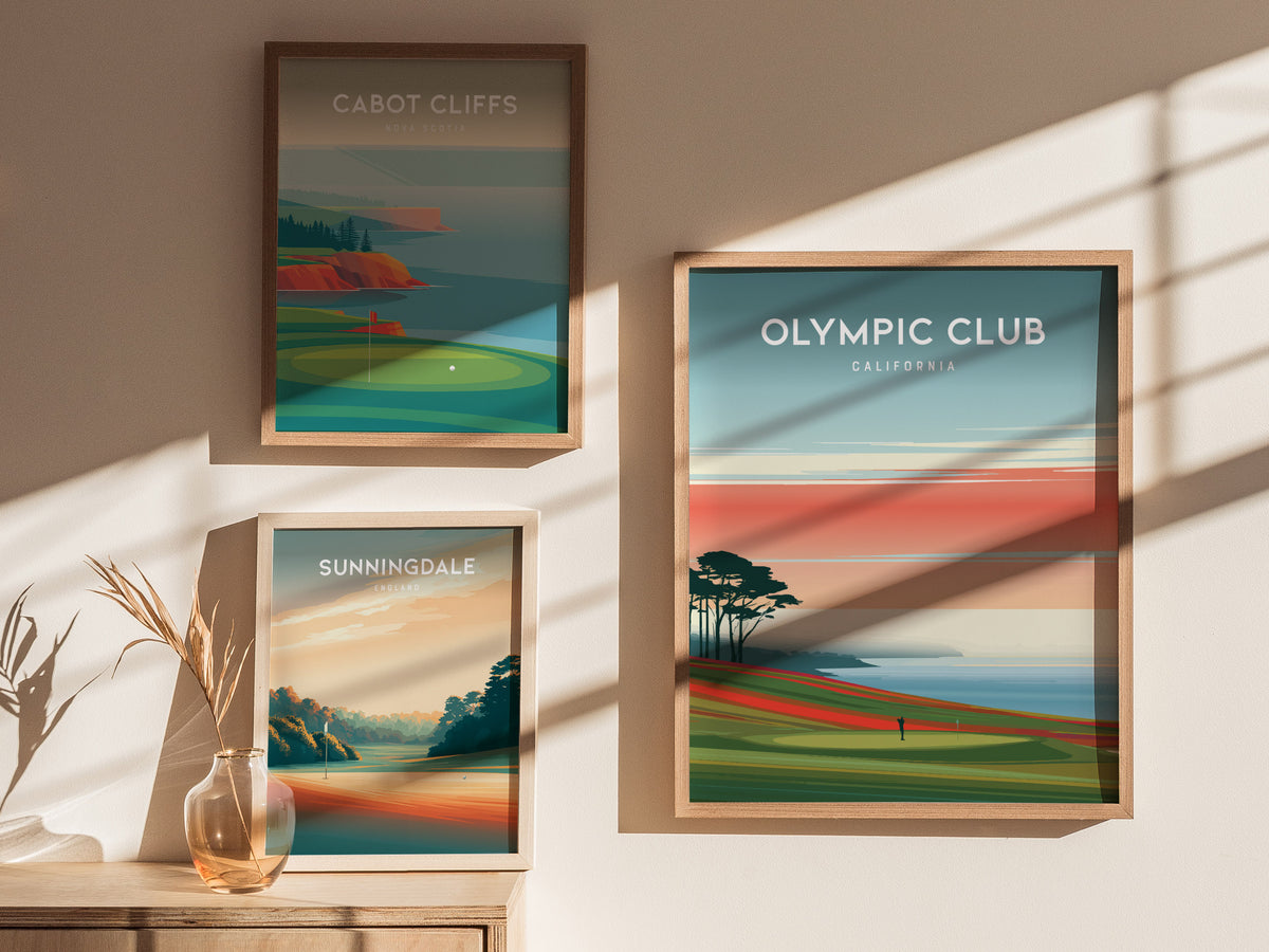Olympic Club, California Poster | Links Poster & Golfer Gift Wall Art — styled in a modern interior