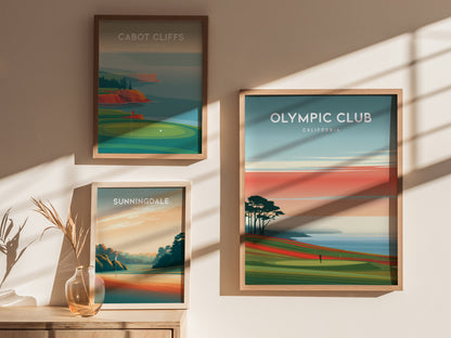 Olympic Club, California Poster | Links Poster & Golfer Gift Wall Art — styled in a modern interior