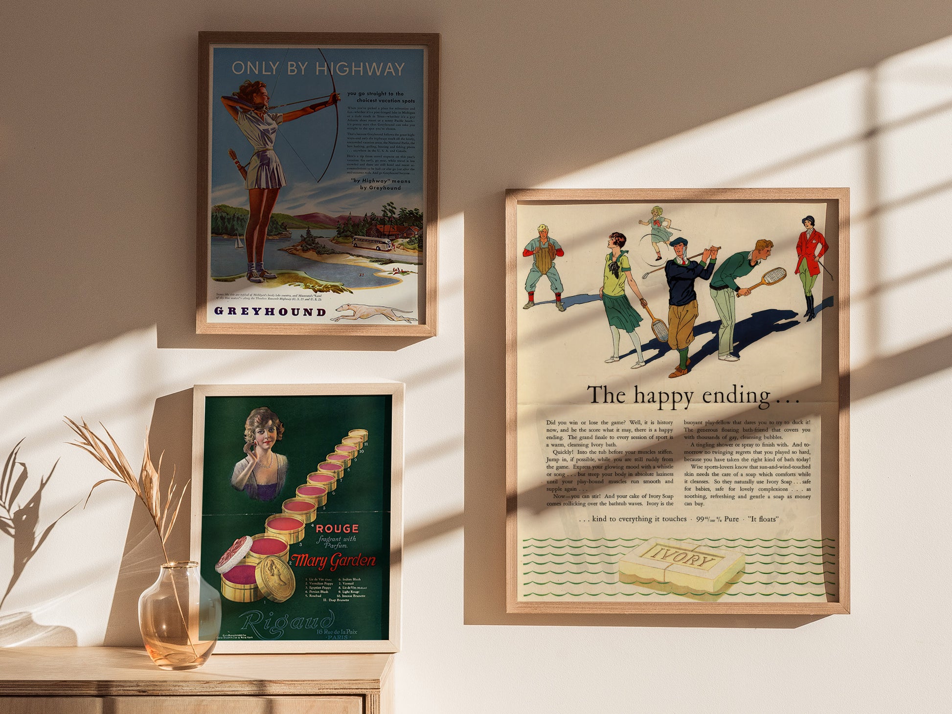 Vintage Ivory Soap Ad | 1920s Bathroom Art | Happy Ending Retro Print