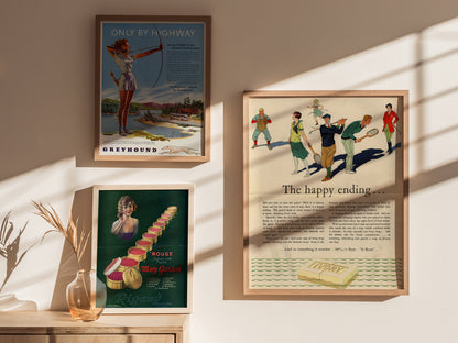 Vintage Ivory Soap Ad | 1920s Bathroom Art | Happy Ending Retro Print