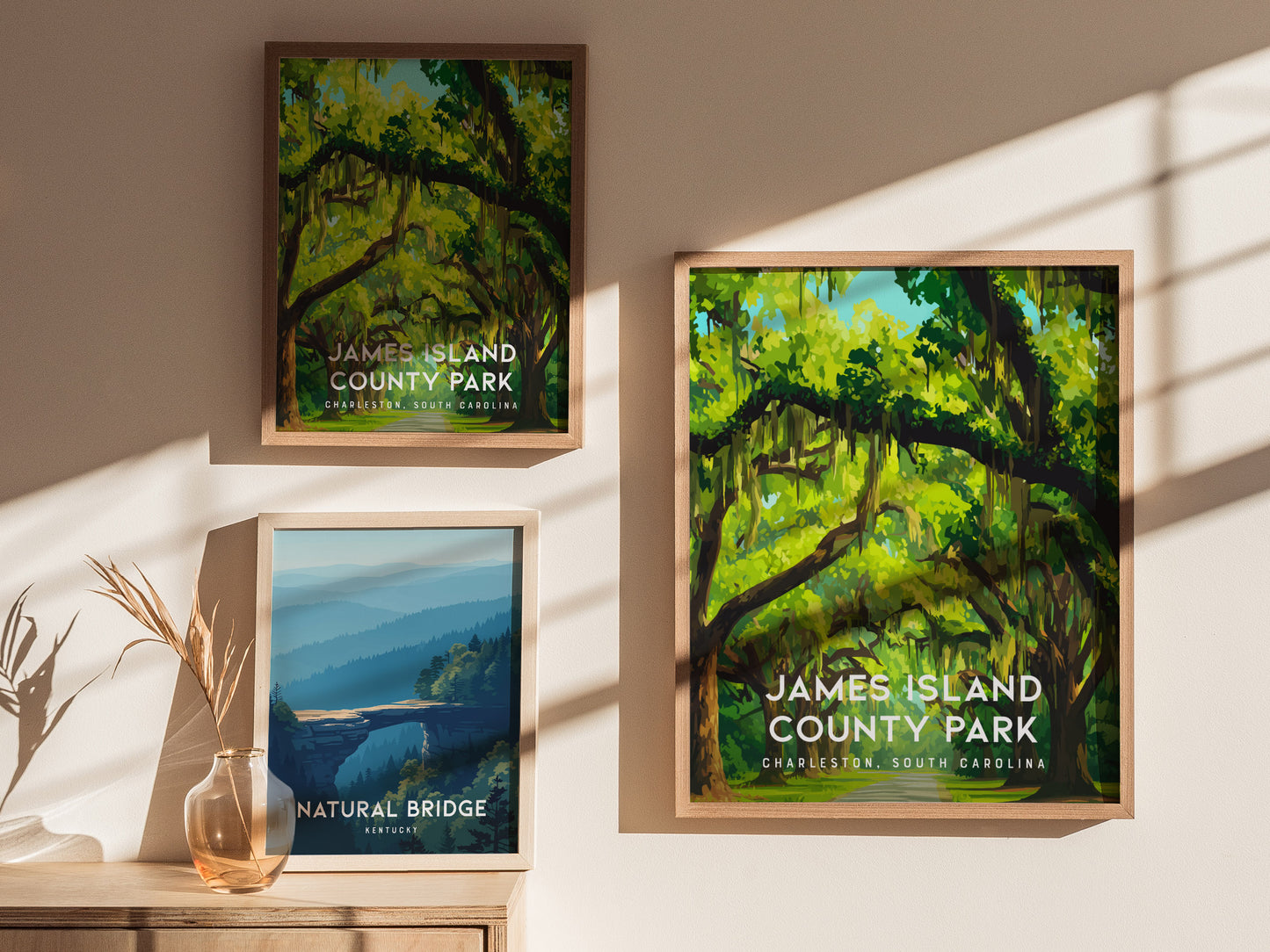 James Island County Park, Charleston, South Carolina Poster | Coastal Beach Decor Wall Art — styled in a modern interior