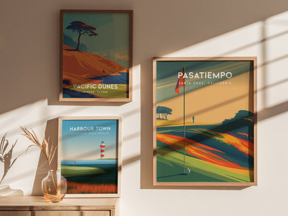Pasatiempo, Santa Cruz, California Poster | Iconic Links Golfer Gift Wall Art — styled in a modern interior