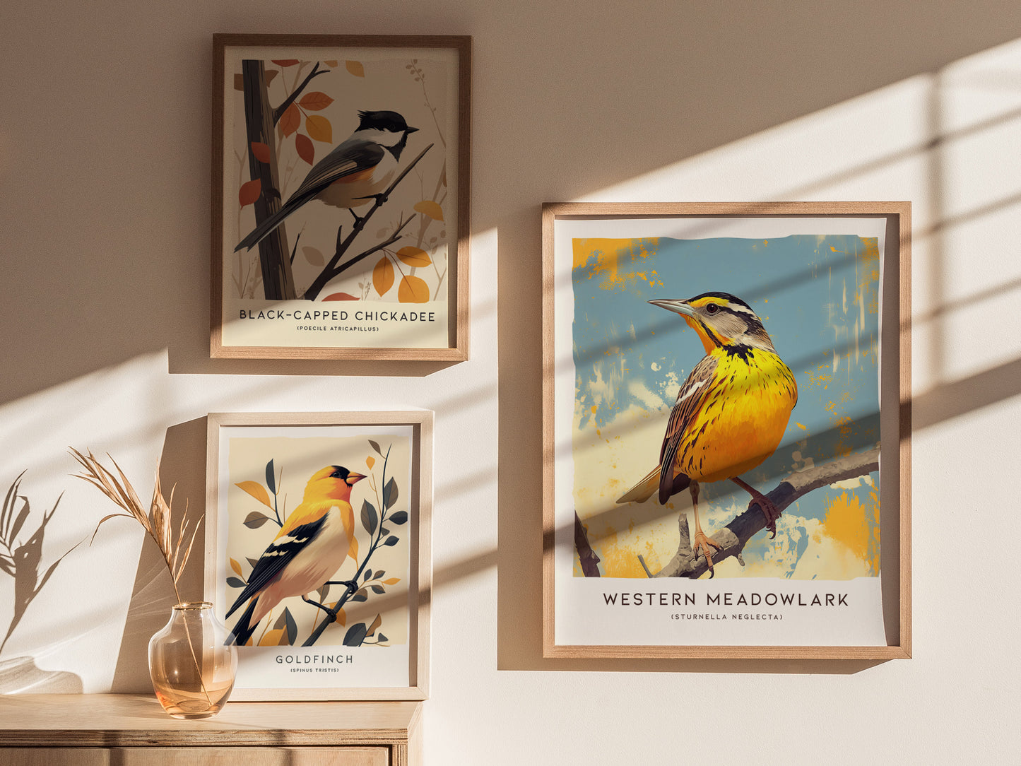 Western Meadowlark Poster | Official State Bird Prairie Songbird Art