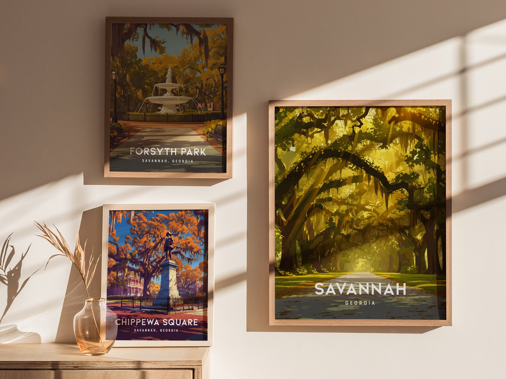 Savannah Georgia Poster | Forsyth Park Fountain Wall Art