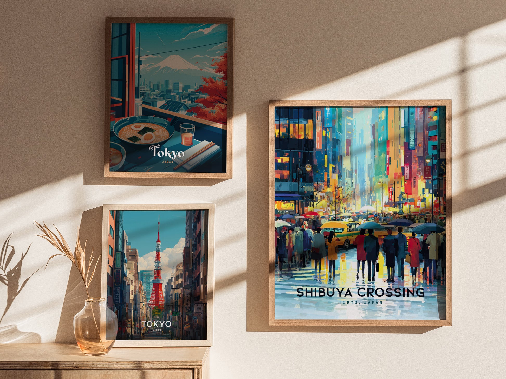 Shibuya Crossing Poster | Tokyo Japan Neon City Art Travel Gift