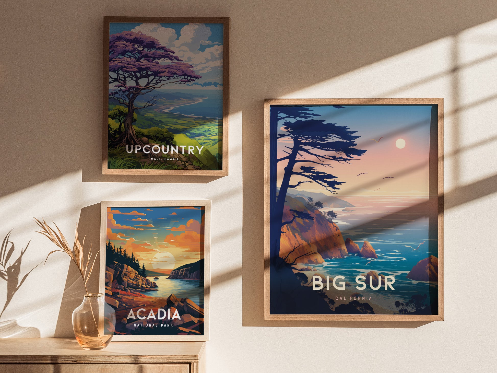 Big Sur California Poster | Pacific Coast Highway Cliffside Travel Wall Art