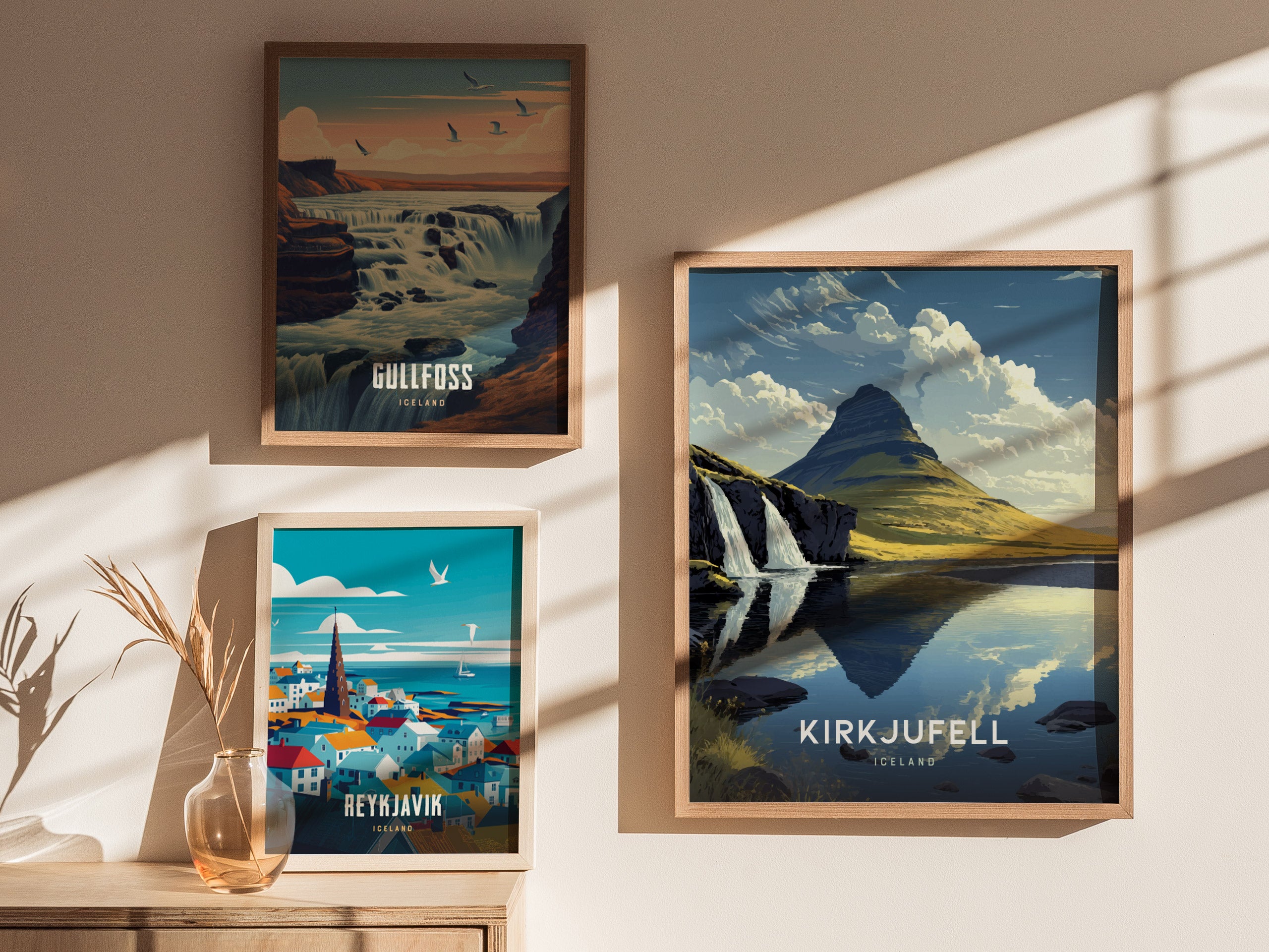 Kirkjufell Iceland Travel Poster | Church Mountain Nature Wall Art