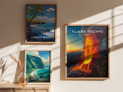 Kilauea Volcano Poster | Hawaii Volcano Wall Art