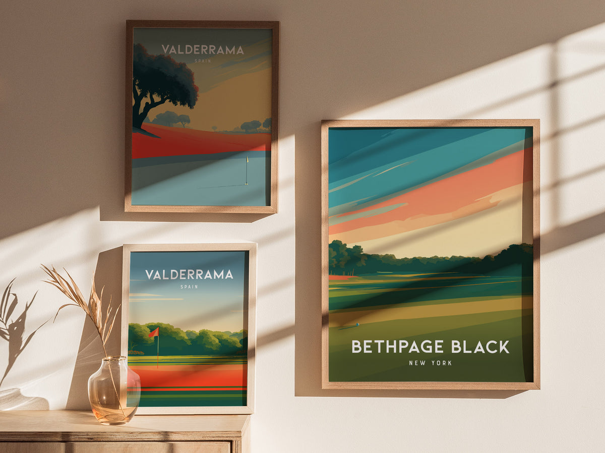 Bethpage Black, New York Poster | Championship Links Golfer Gift Wall Art — styled in a modern interior