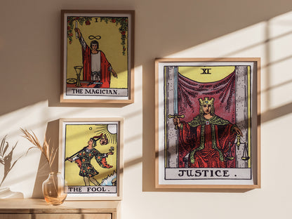 Justice Tarot Card Poster | Vintage Rider Waite Smith Wall Art