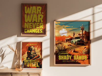 Shady Sands Poster | Fallout Gamer Wall Art | Framed or Unframed