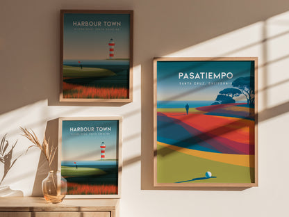 Pasatiempo, Santa Cruz, California Poster | Iconic Links Golfer Gift Wall Art — styled in a modern interior