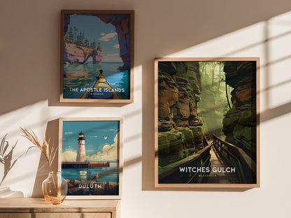 Witches Gulch Poster | Wisconsin Dells Forest Nature Wall Art