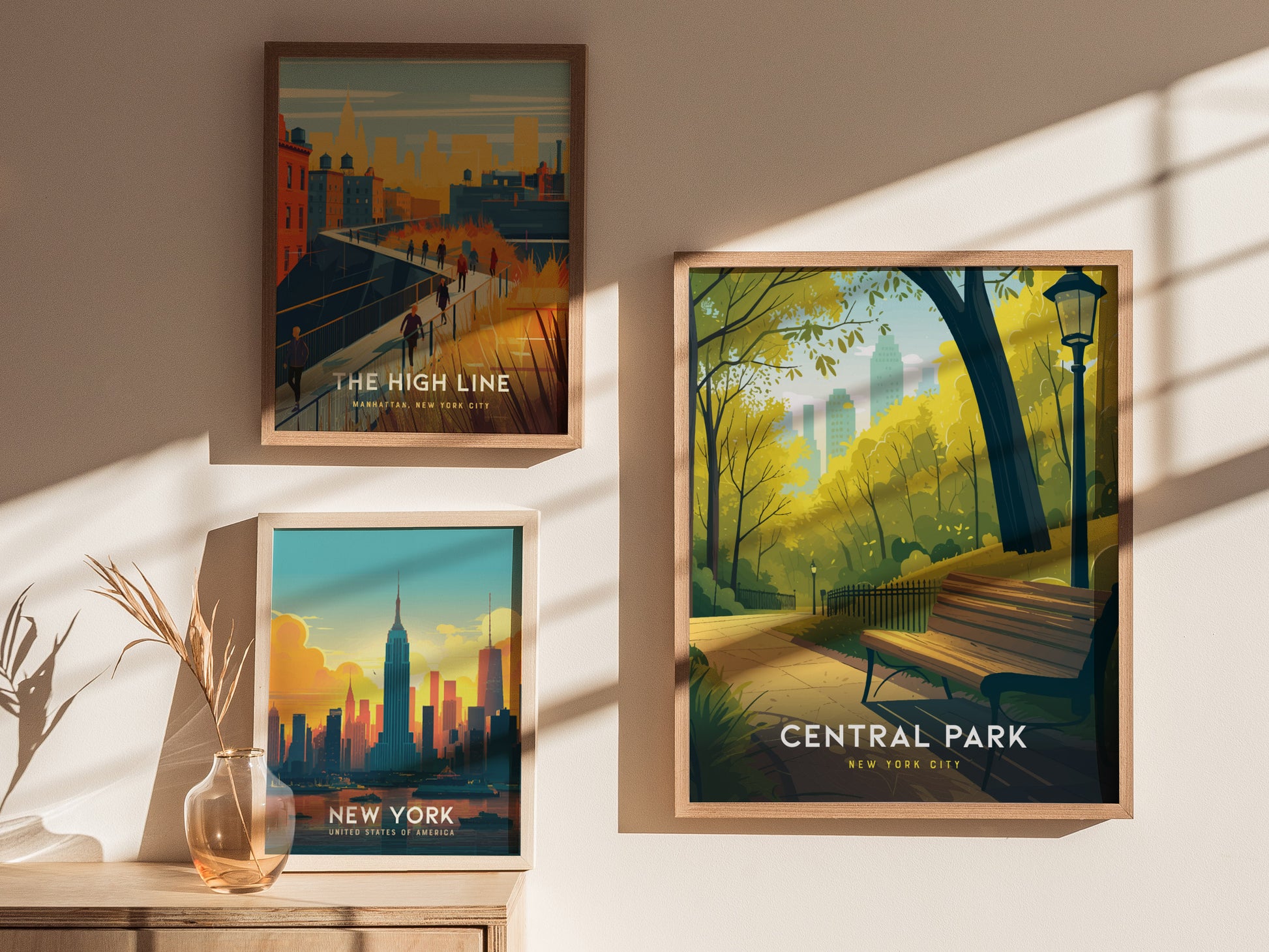 Central Park Poster | New York City Travel Print Wall Art | Framed or Unframed