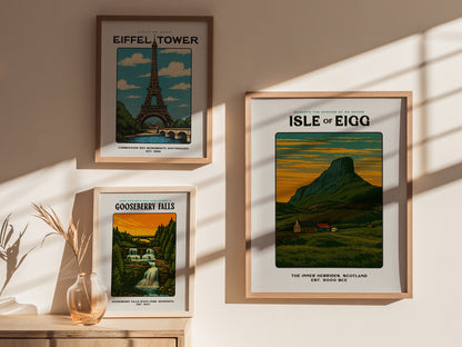 Isle of Eigg Poster | Vintage An Sgurr Scotland Wall Art