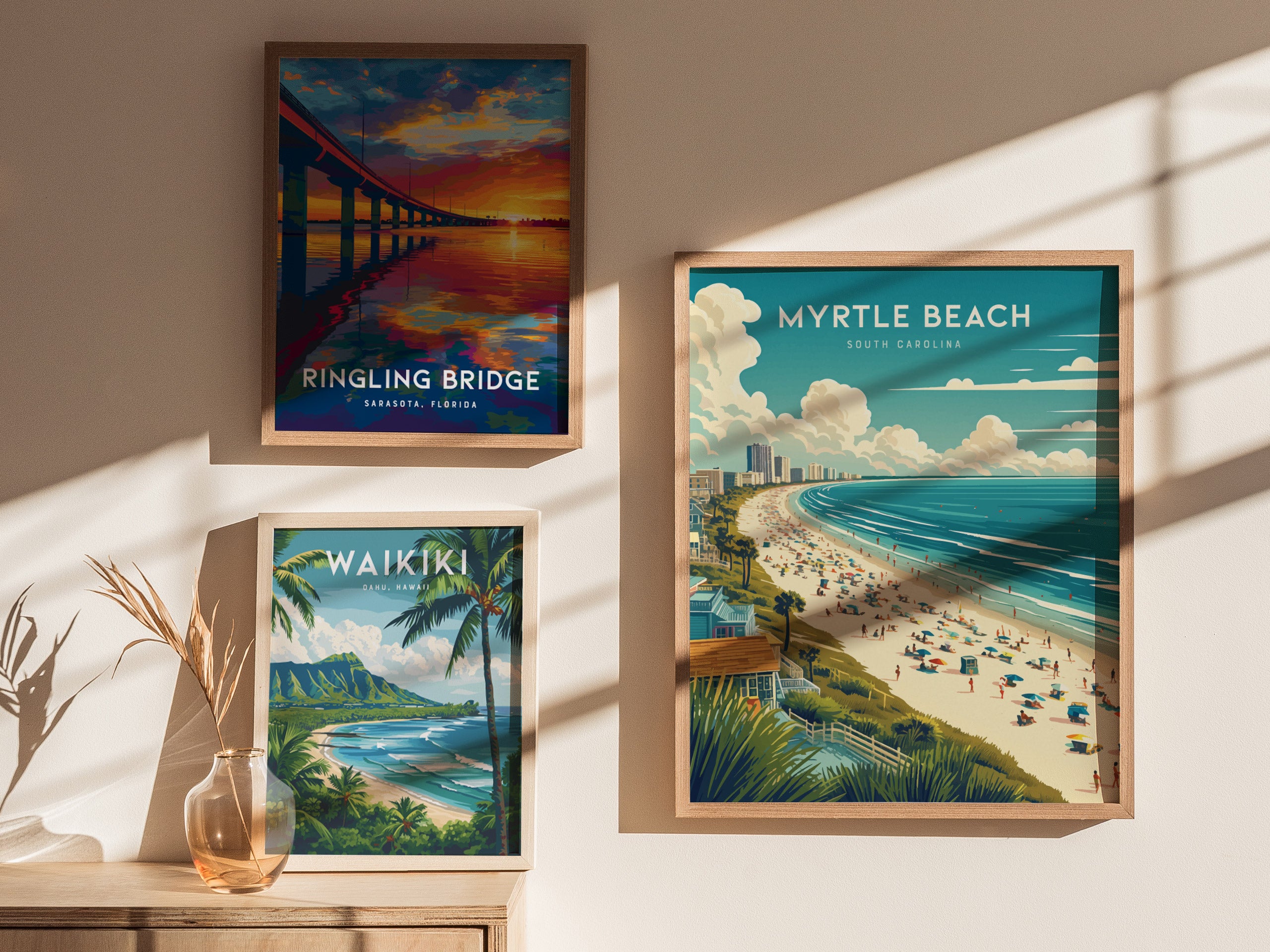 Myrtle Beach Poster | South Carolina Coastal Travel Wall Art