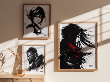 Vincent FF7 Poster | Final Fantasy VII Art | Framed or Unframed