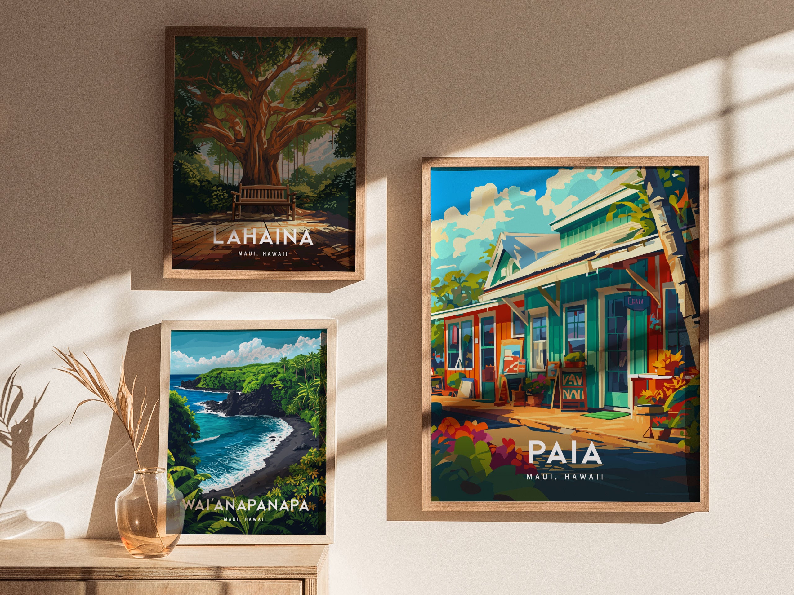 Paia Maui Poster | North Shore Road to Hana Wall Art Print | Swell