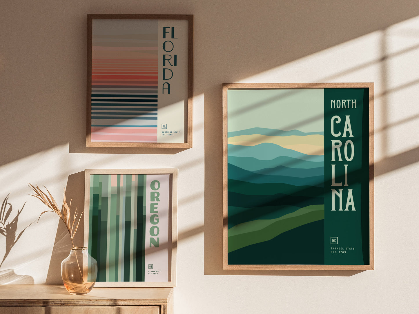 North Carolina Poster | Tar Heel State Minimalist Wall Art