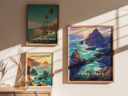 Point Lobos State Natural Reserve Poster | California Coastal Travel Print